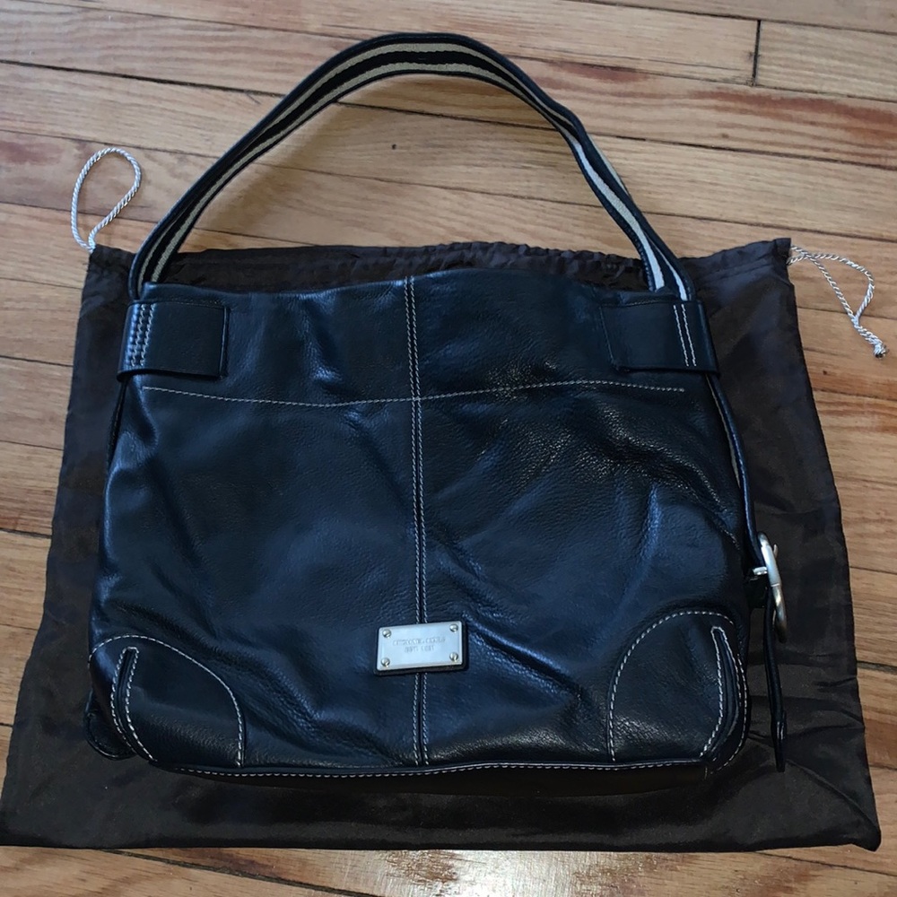 Michael Kors black leather shoulder bag